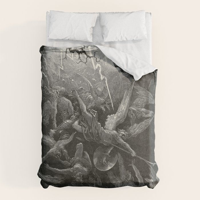 The Mouth Of Hell By Gustave Dore Duvet Cover Gallery Image 1