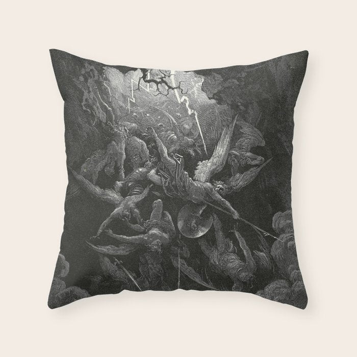 The Mouth Of Hell By Gustave Dore Throw Pillow Gallery Image 6
