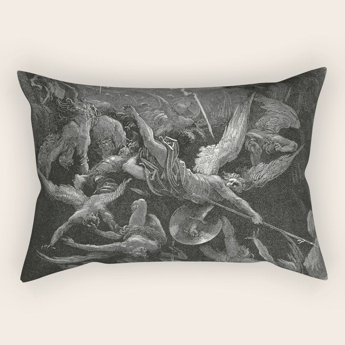 The Mouth Of Hell By Gustave Dore Rectangular Pillow Gallery Image 1