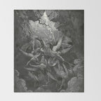 The Mouth Of Hell By Gustave Dore Throw Blanket Gallery Image 2
