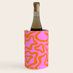 Wavy retro pink psychedelic pattern Wine Chiller Gallery Image 2