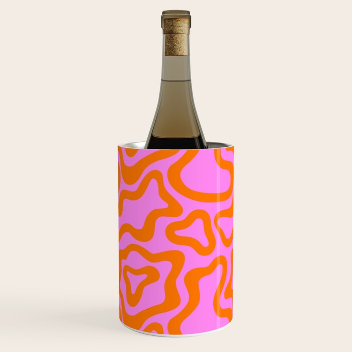 Wavy retro pink psychedelic pattern Wine Chiller Gallery Image 2