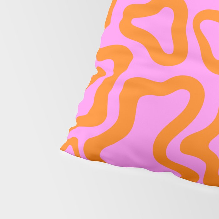 Wavy retro pink psychedelic pattern Pillow Sham Gallery Image 4