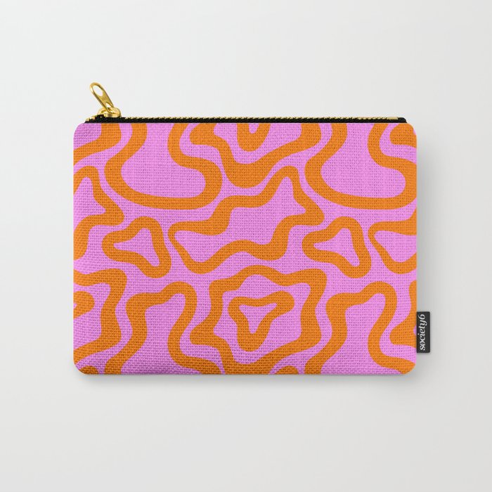 Wavy retro pink psychedelic pattern Carry All Pouch Gallery Image 1