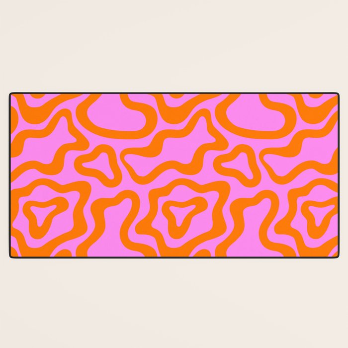 Wavy retro pink psychedelic pattern Desk Mat Gallery Image 3