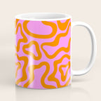 Wavy retro pink psychedelic pattern Coffee Mug Gallery Image 1