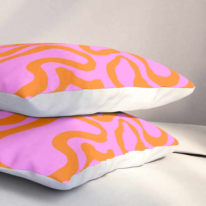 Wavy retro pink psychedelic pattern Pillow Sham Gallery Image 3