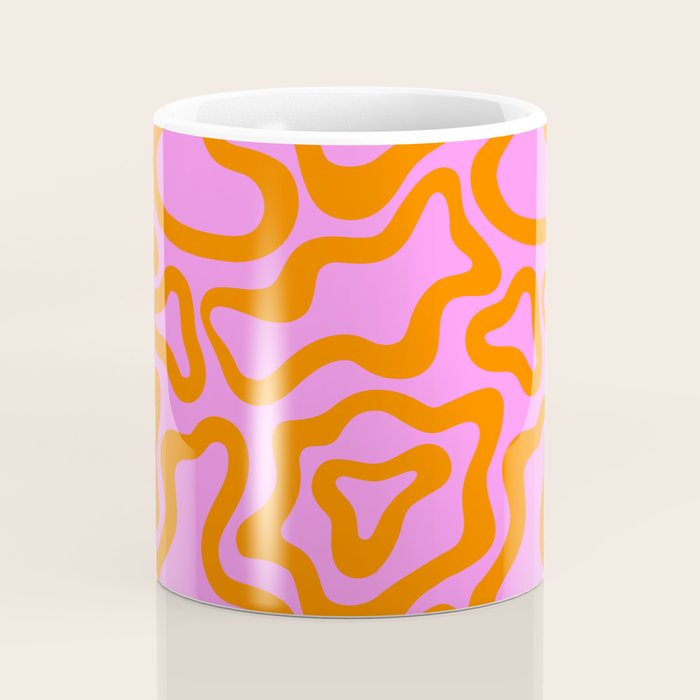 Wavy retro pink psychedelic pattern Coffee Mug Gallery Image 4