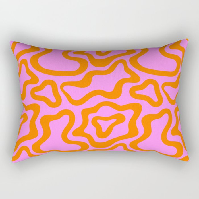 Wavy retro pink psychedelic pattern Rectangular Pillow Gallery Image 2