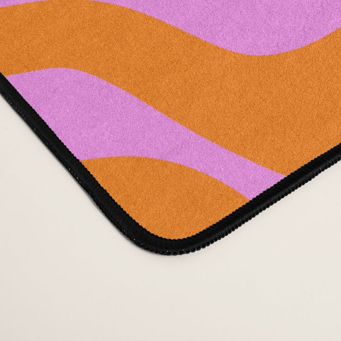 Wavy retro pink psychedelic pattern Desk Mat Gallery Image 4