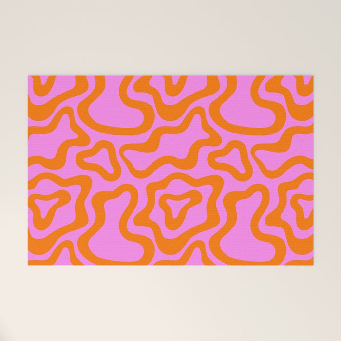 Wavy retro pink psychedelic pattern Welcome Mat Gallery Image 1