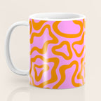 Wavy retro pink psychedelic pattern Coffee Mug Gallery Image 3