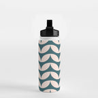 Geometric Leaf Shapes in Teal and Blush Water Bottle Gallery Image 2