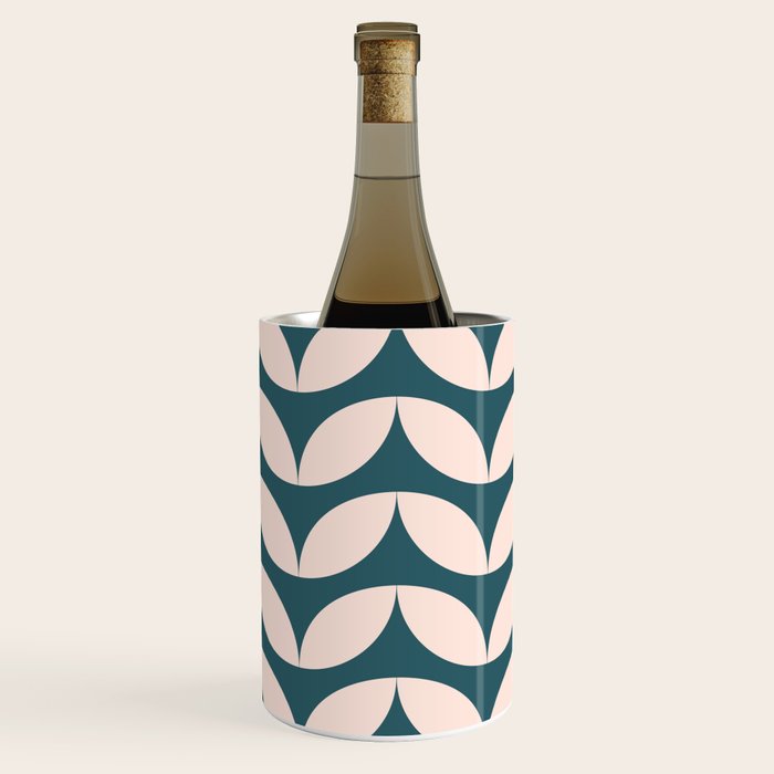 Geometric Leaf Shapes in Teal and Blush Wine Chiller Gallery Image 2