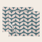 Geometric Leaf Shapes in Teal and Blush Placemat Gallery Image 1