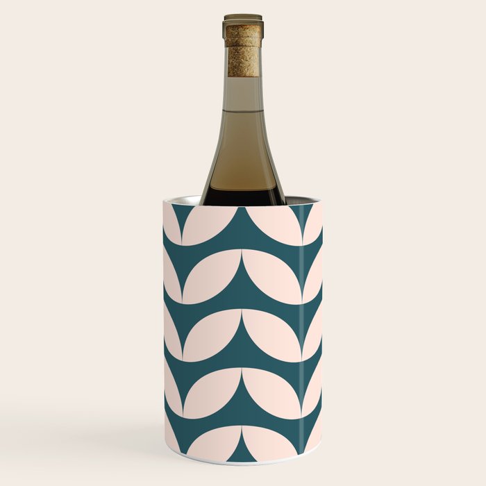 Geometric Leaf Shapes in Teal and Blush Wine Chiller Gallery Image 1