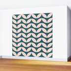 Geometric Leaf Shapes in Teal and Blush Wall Mural Gallery Image 2