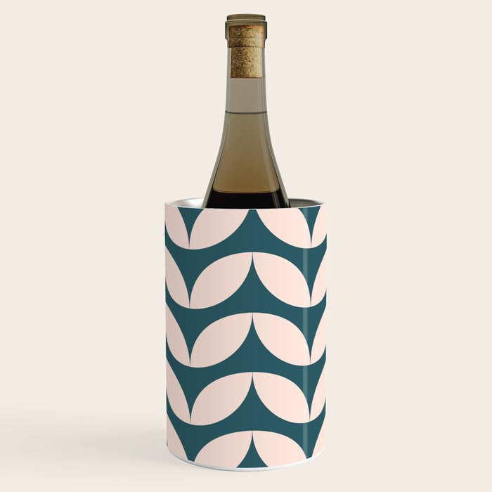 Geometric Leaf Shapes in Teal and Blush Wine Chiller Gallery Image 3