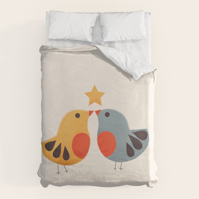 Festive Birds and Star Duvet Cover Gallery Image 6