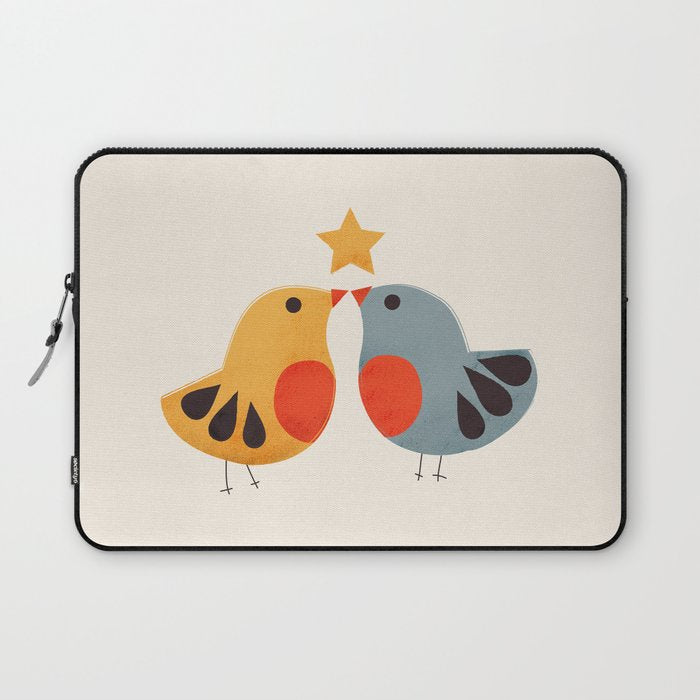 Festive Birds and Star Laptop Sleeve Gallery Image 1