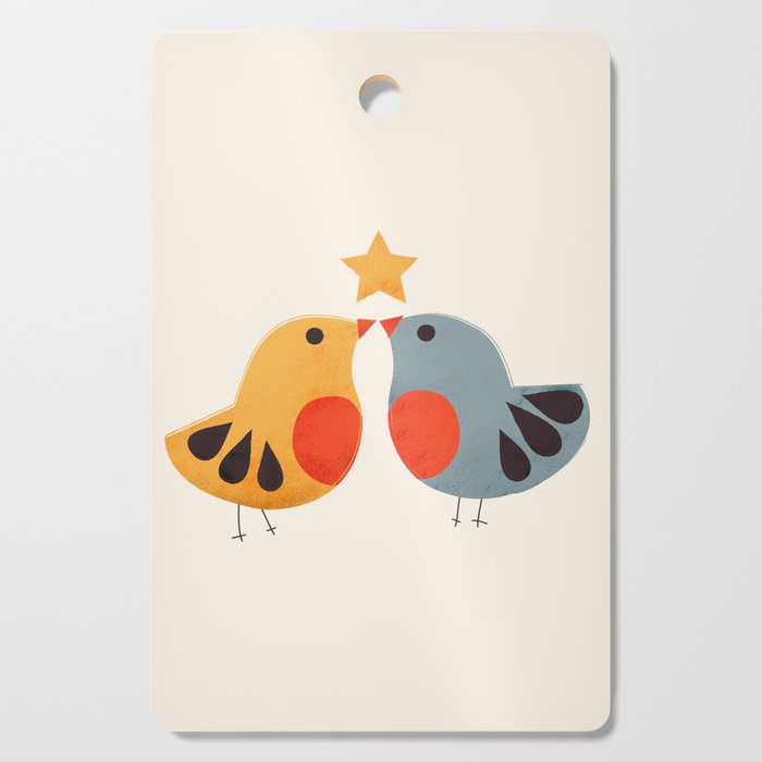 Festive Birds and Star Cutting Board Gallery Image 1