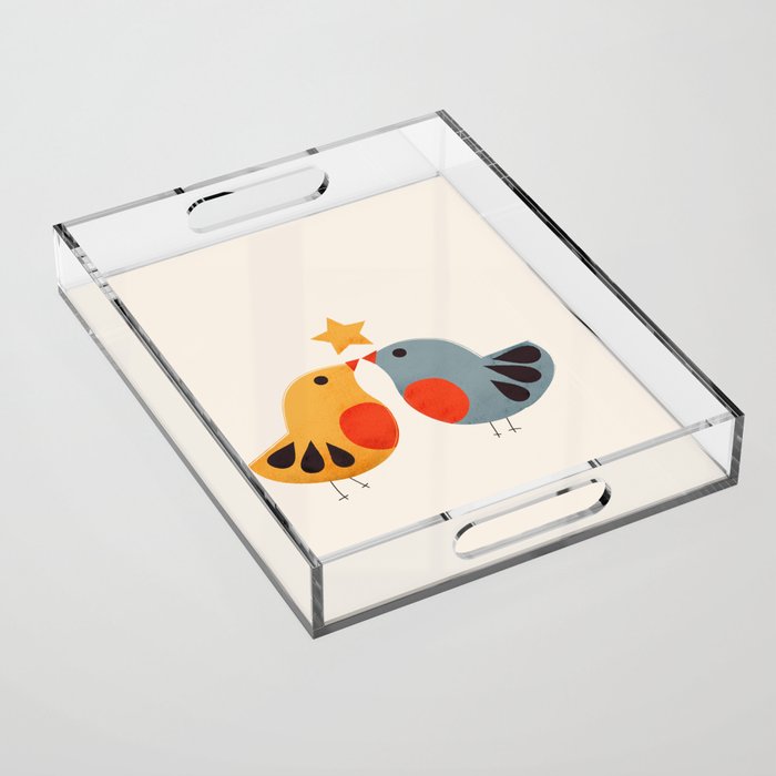 Festive Birds and Star Acrylic Tray Gallery Image 1