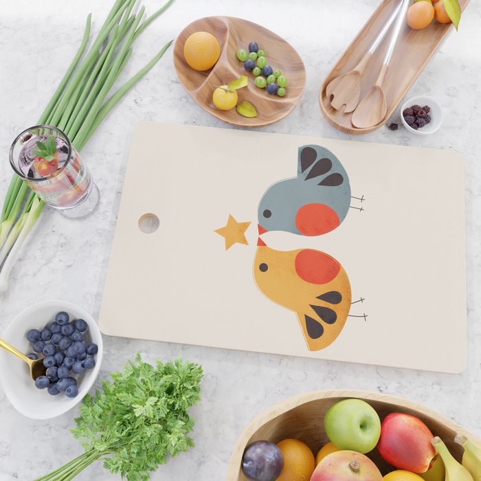 Festive Birds and Star Cutting Board Gallery Image 2