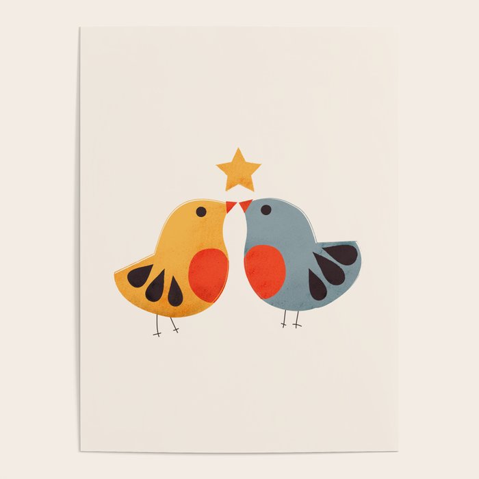 Festive Birds and Star Poster Gallery Image 1