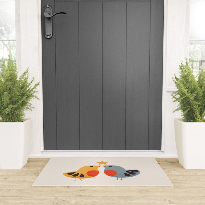 Festive Birds and Star Welcome Mat Gallery Image 3