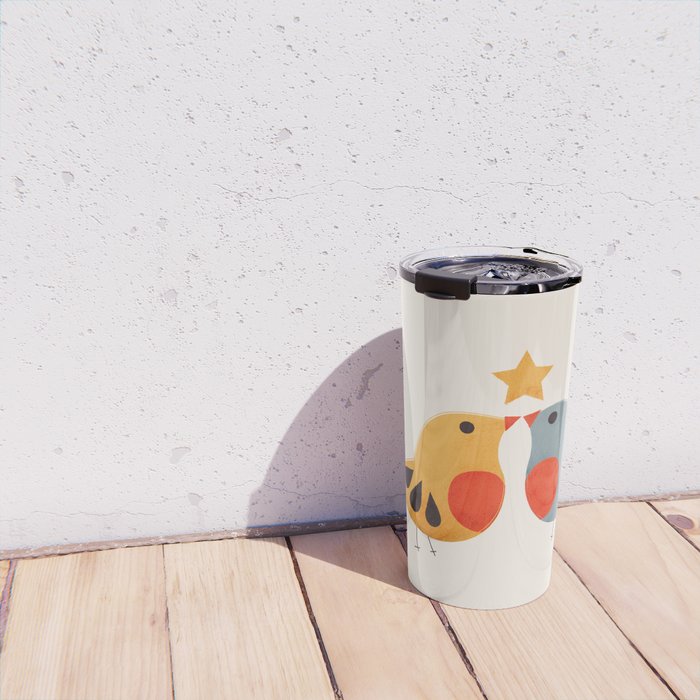 Festive Birds and Star Travel Mug Gallery Image 4