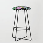Retro holographic Y2K sticker pattern Stool Gallery Image 1