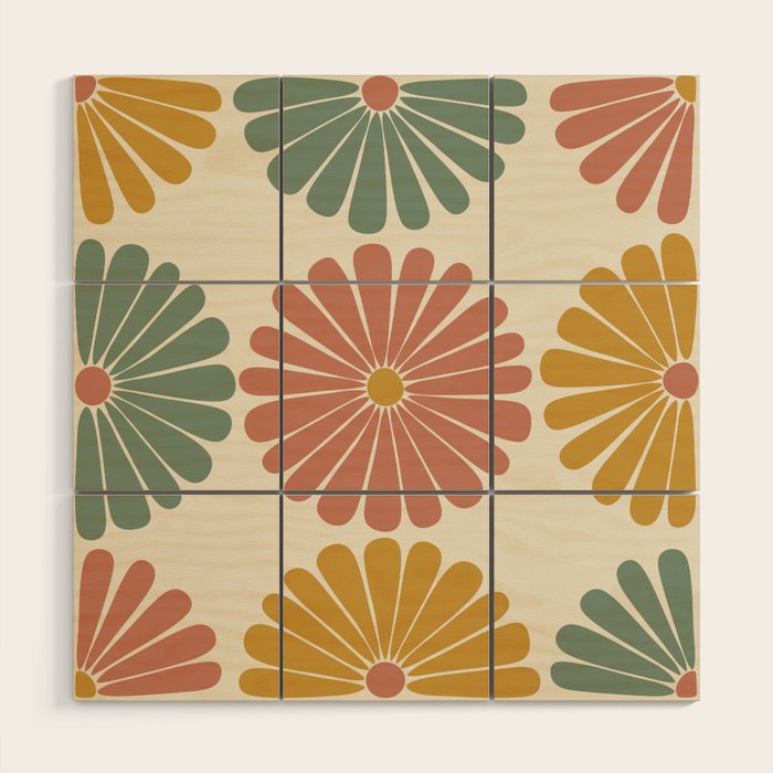 Retro Summer Daisies I Wood Wall Art Gallery Image 1