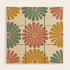 Retro Summer Daisies I Wood Wall Art Gallery Image 1