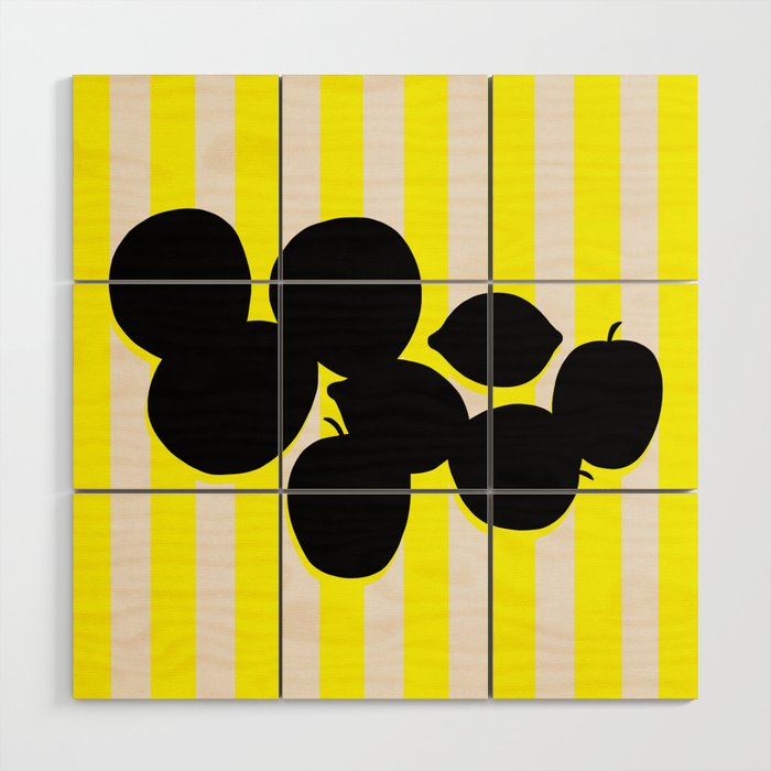 Still life- yellow stripe Wood Wall Art