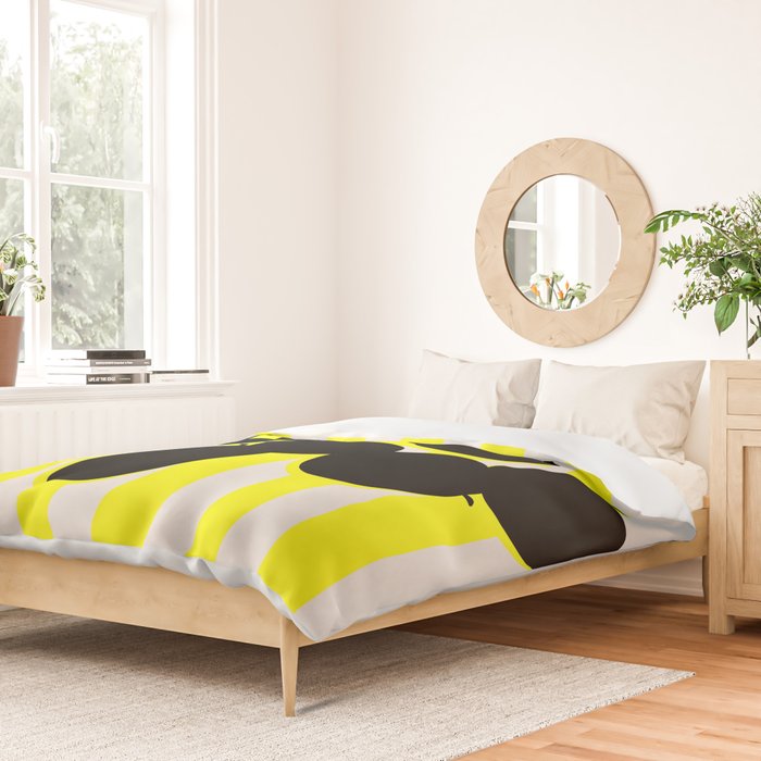 Still life- yellow stripe Duvet Cover Gallery Image 2