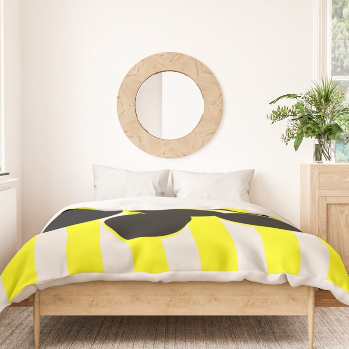 Still life- yellow stripe Duvet Cover Gallery Image 3