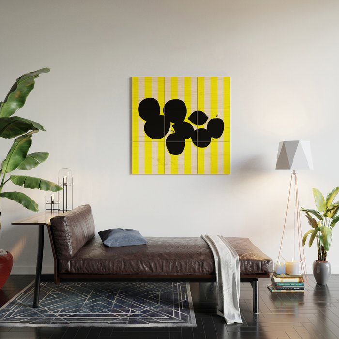 Still life- yellow stripe Wood Wall Art Gallery Image 2