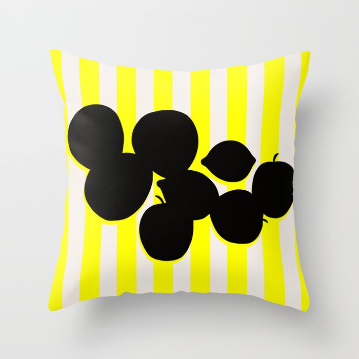 Still life- yellow stripe Throw Pillow Gallery Image 6