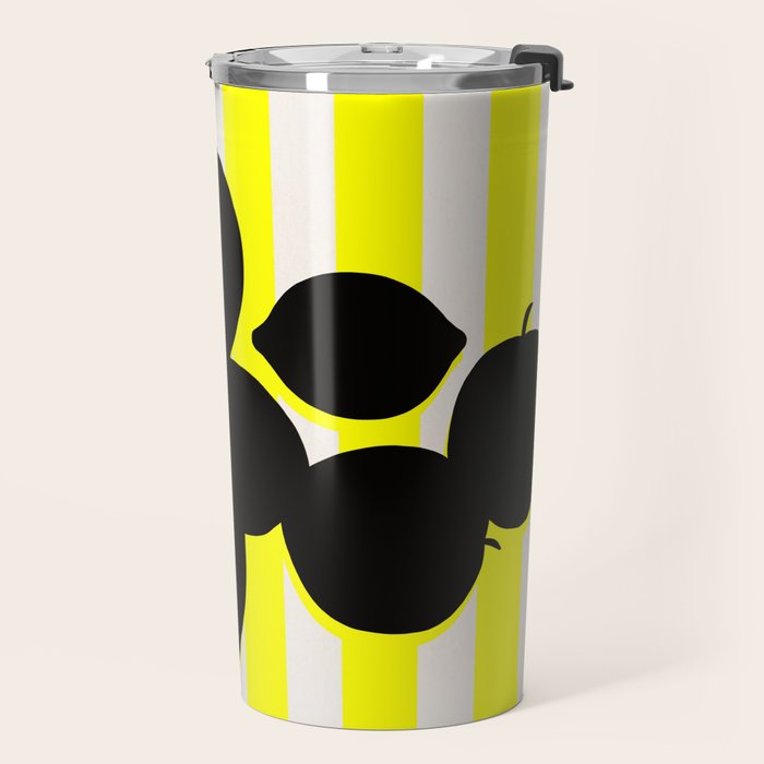 Still life- yellow stripe Travel Mug Gallery Image 2