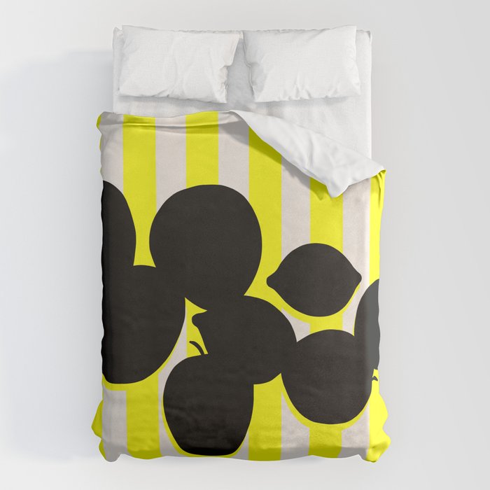 Still life- yellow stripe Duvet Cover Gallery Image 1