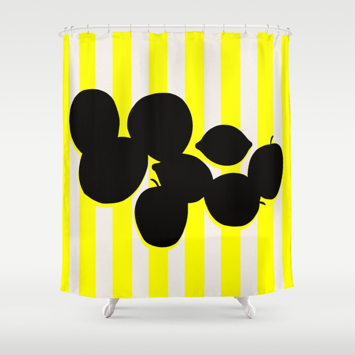 Still life- yellow stripe Shower Curtain Gallery Image 1