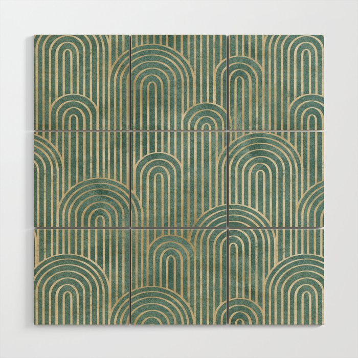 Art Deco Striped Arches Wood Wall Art Gallery Image 1