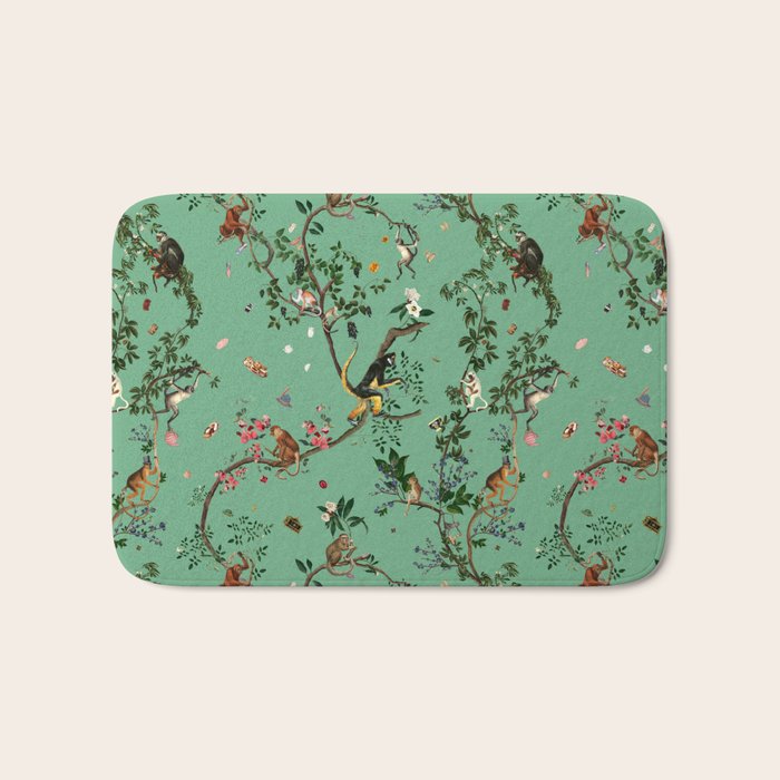 Monkey World Green Bath Mat Gallery Image 1