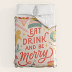Retro Christmas, Eat, Drink And Be Merry Comforter Gallery Image 6