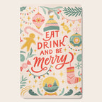 Retro Christmas, Eat, Drink And Be Merry Cutting Board Gallery Image 1
