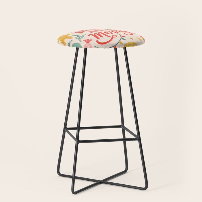 Retro Christmas, Eat, Drink And Be Merry Stool Gallery Image 1