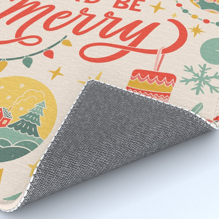 Retro Christmas, Eat, Drink And Be Merry Rug Gallery Image 4