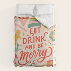 Retro Christmas, Eat, Drink And Be Merry Duvet Cover Gallery Image 6