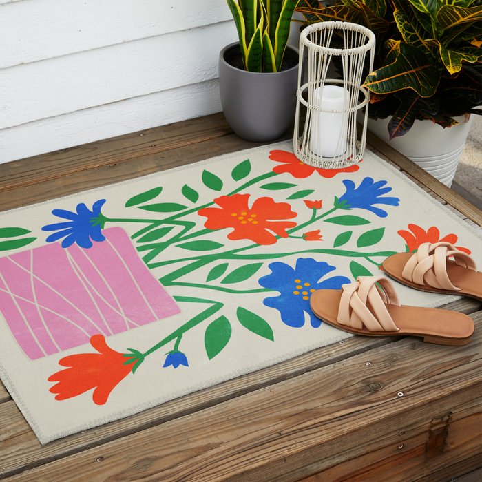 Flower Market 01: London Outdoor Rug Gallery Image 2