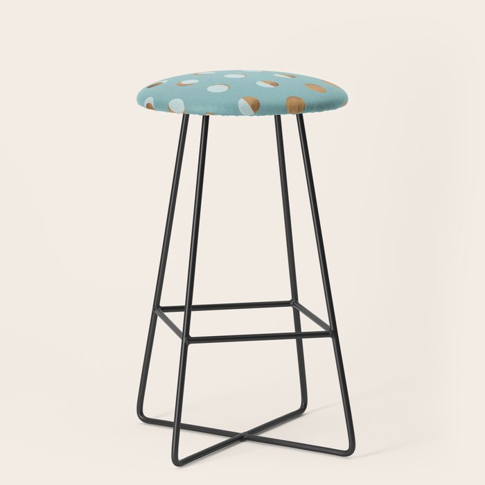 The Lunar Cycle â¢ Phases of the Moon â Copper & Robin's Egg Blue Palette Stool Gallery Image 1